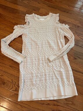 Blush Knit Cold-Shoulder Sweater Dress